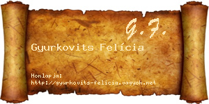 Gyurkovits Felícia névjegykártya